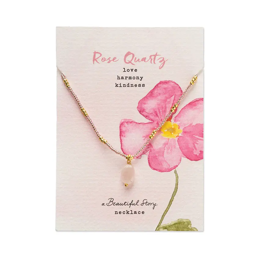 A Beautiful Story A Beautiful Story Wishing Rose Quartz Ketting