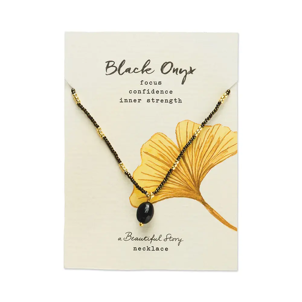 A Beautiful Story A Beautiful Story Wishing Black Onyx Ketting