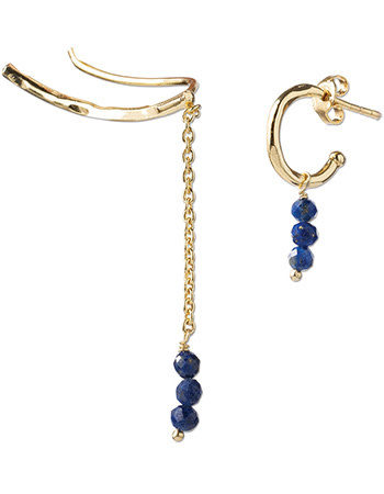 A Beautiful Story A Beautiful Story Miraculous Lapis lazuli Oorbellen Set Goud