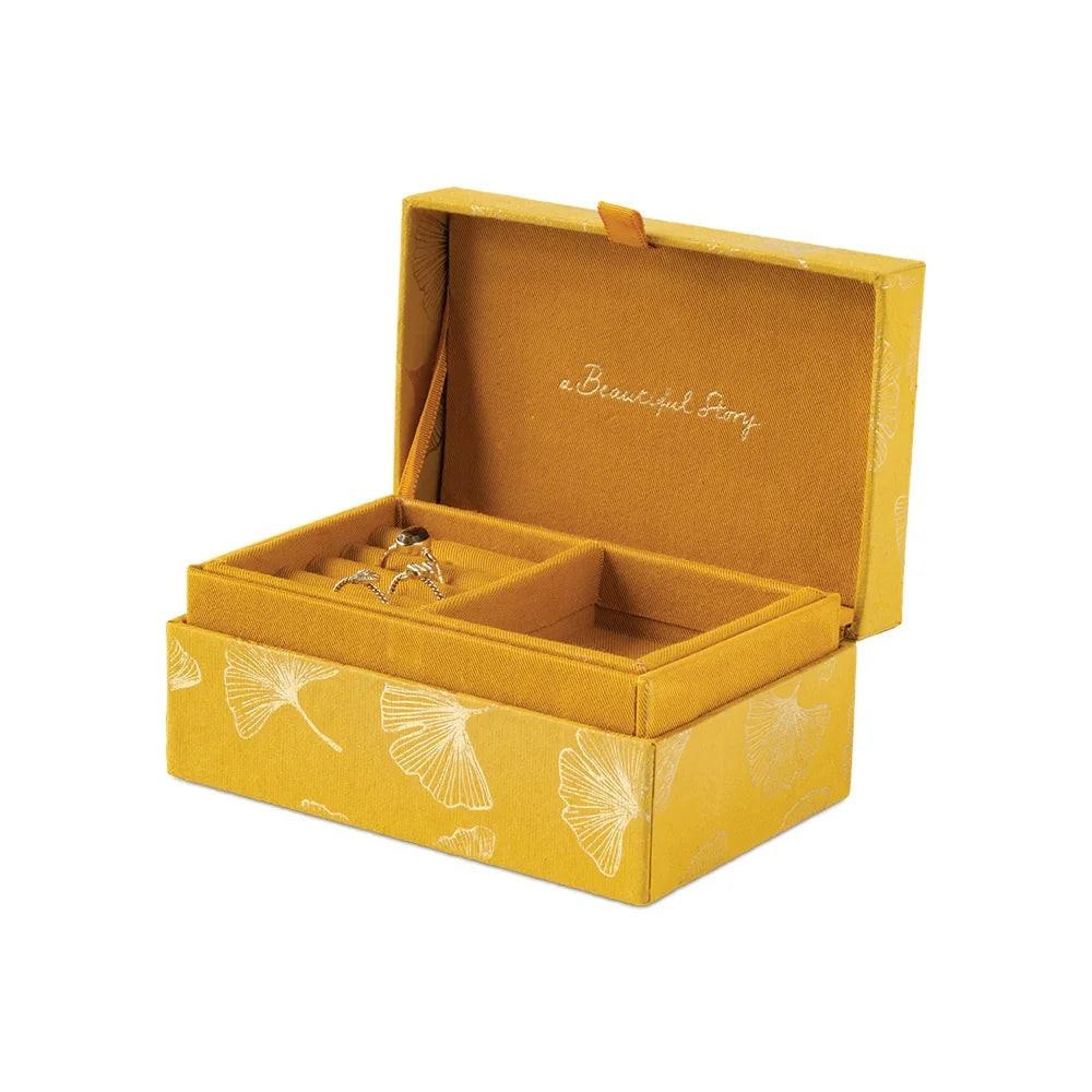 A Beautiful Story A Beautiful Story Sieradendoos Small met inleg voor ringen, Ginkgo