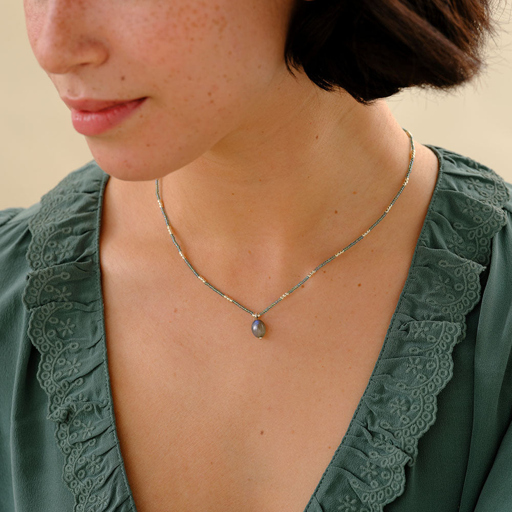 A Beautiful Story A Beautiful Story Wishing Labradorite Ketting