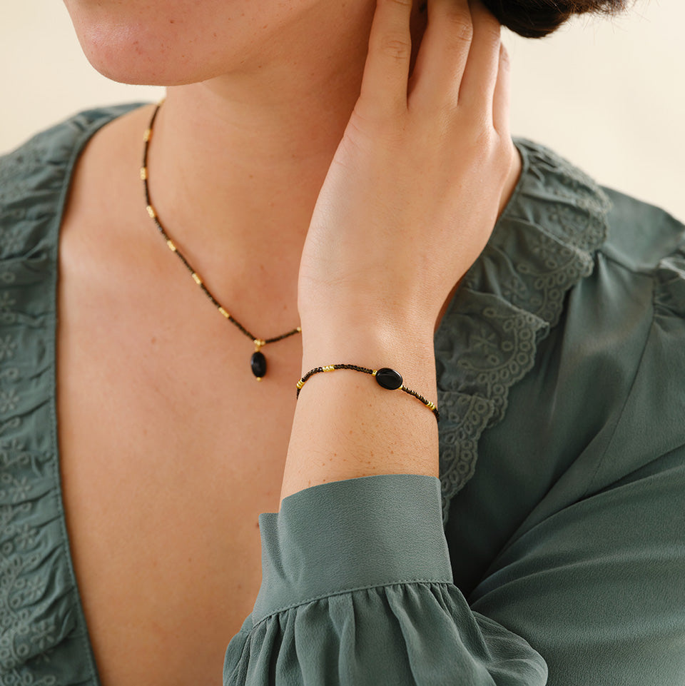 A Beautiful Story A Beautiful Story Wanting Black Onyx Armband
