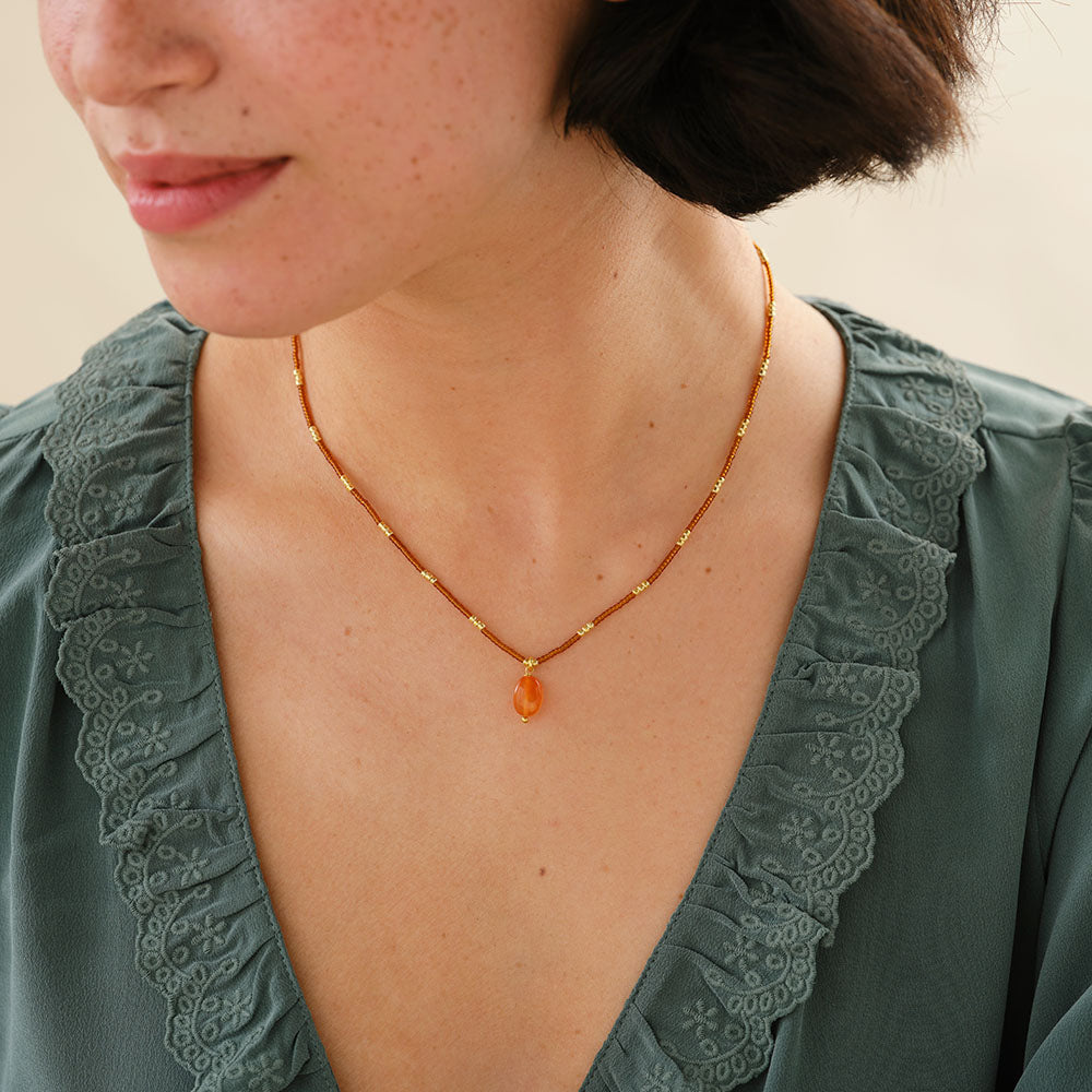 A Beautiful Story A Beautiful Story Wishing Carnelian Ketting