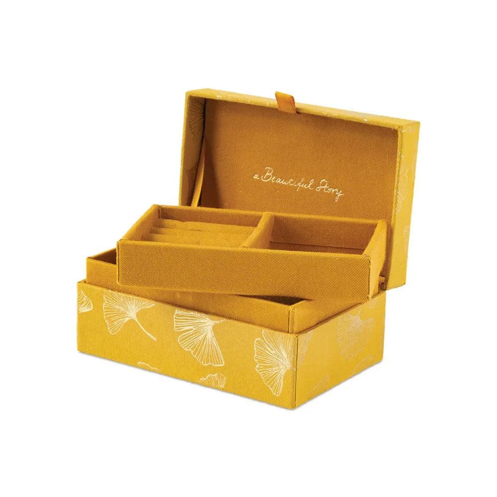 A Beautiful Story A Beautiful Story Sieradendoos Small met inleg voor ringen, Ginkgo