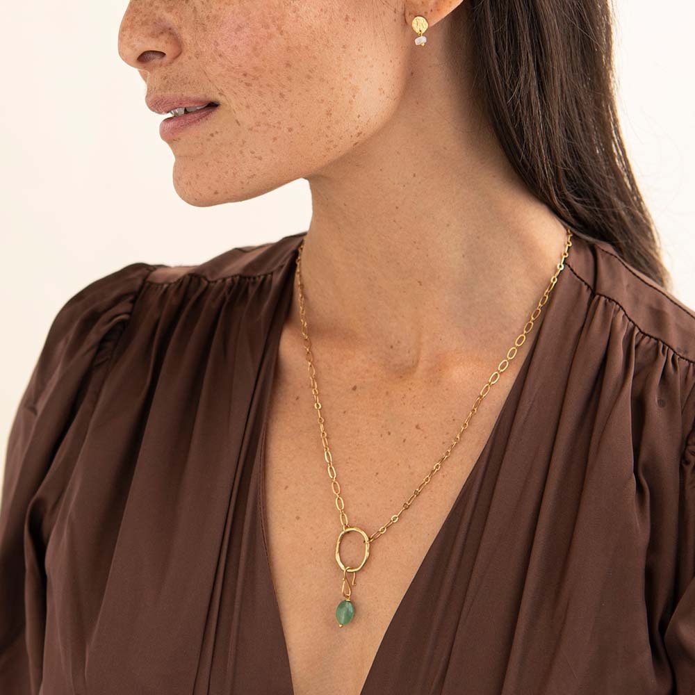 A Beautiful Story A Beautiful Story Aventurine Faceted Gemstone Pendant