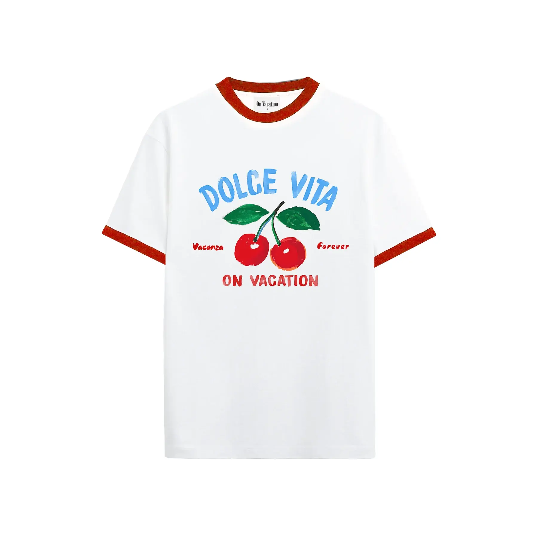 On Vacation On Vacation Cherry T-Shirt - White (Short Cut)