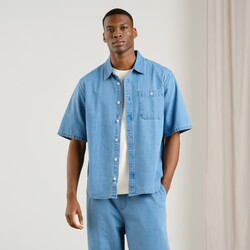 Dedicated Shirt Skalhamn Denim Light Blue
