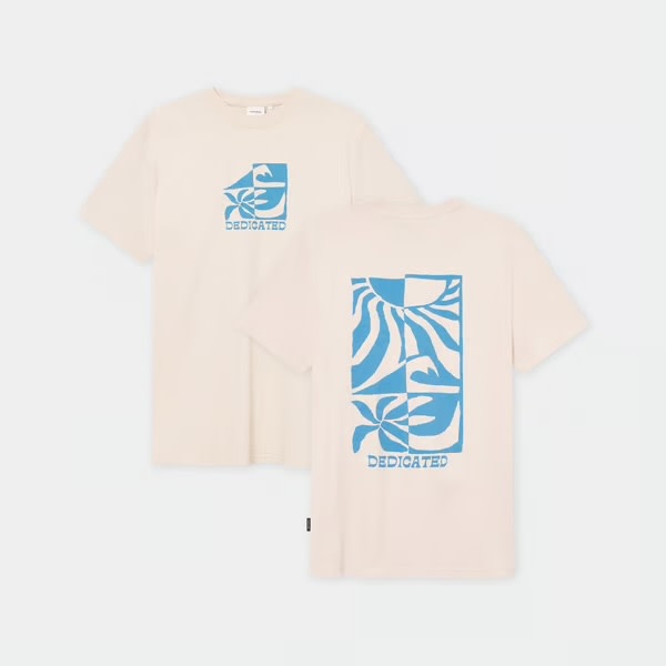 Dedicated Dedicated T-shirt Stockholm Beach Break Oat White Rainy Day