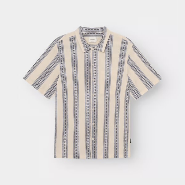 Dedicated Dedicated Shirt Brantevik Floral Stripe Blue