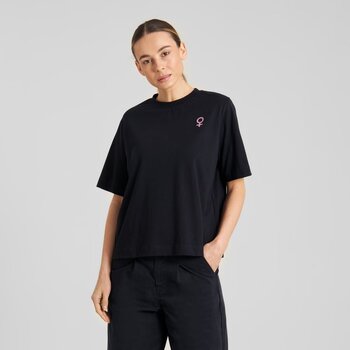Dedicated T-shirt Vadstena Femme Leaf EMB Black