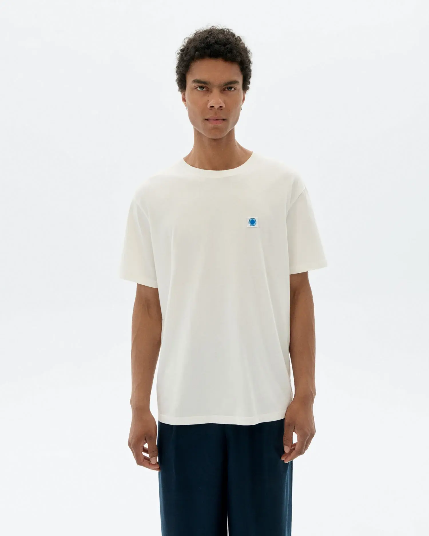 Thinking Mu Thinking Mu Sol Contrast White Tee Back Blue Sun