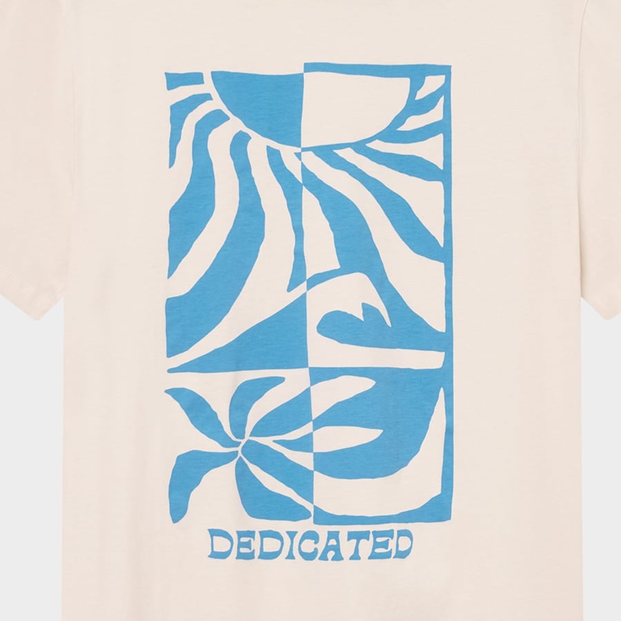 Dedicated Dedicated T-shirt Stockholm Beach Break Oat White Rainy Day