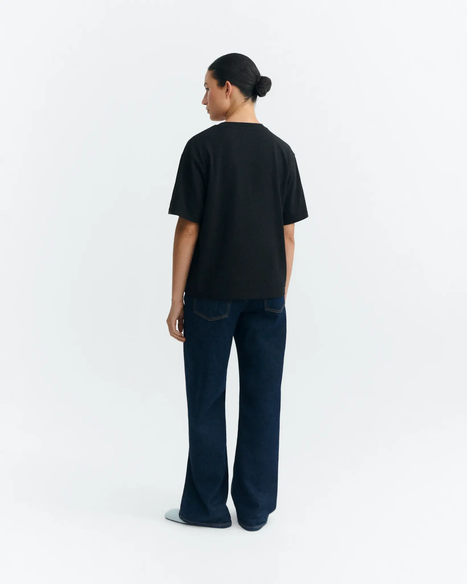 Thinking Mu Thinking Mu Sunny Black  Lucia Patched Tee