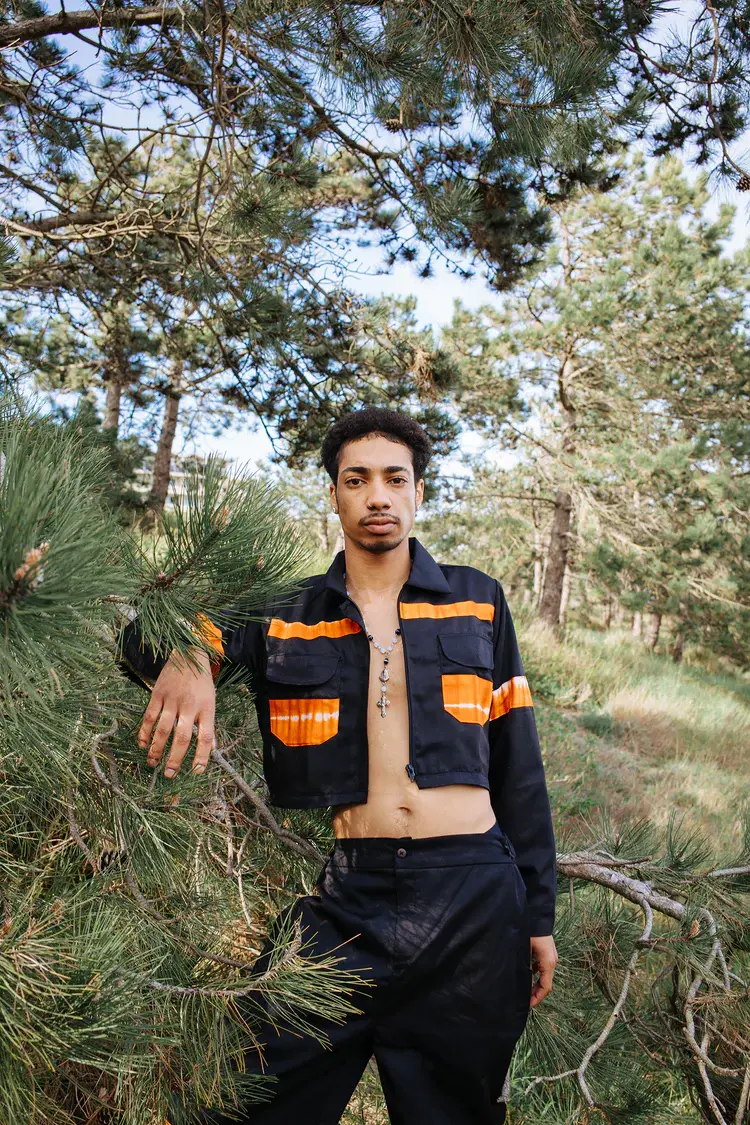 JEKKAH JEKKAH Cropped Cargo Jacket Orange