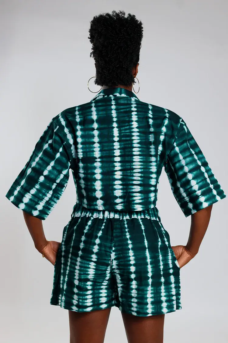 JEKKAH JEKKAH Cropped Resort Shirt Deep Green