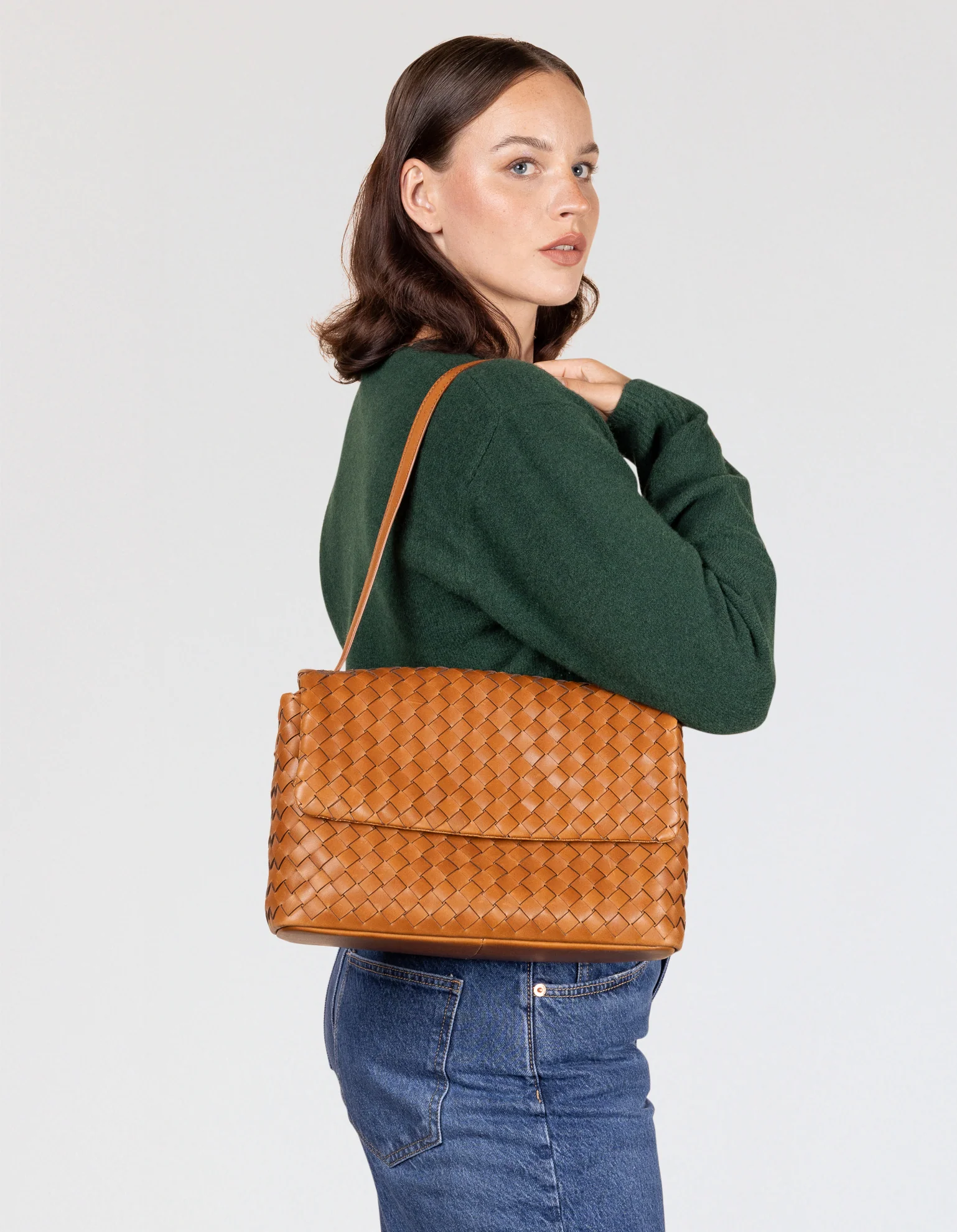 O My Bag O My Bag Kenzie Tas Woven Classic Leather