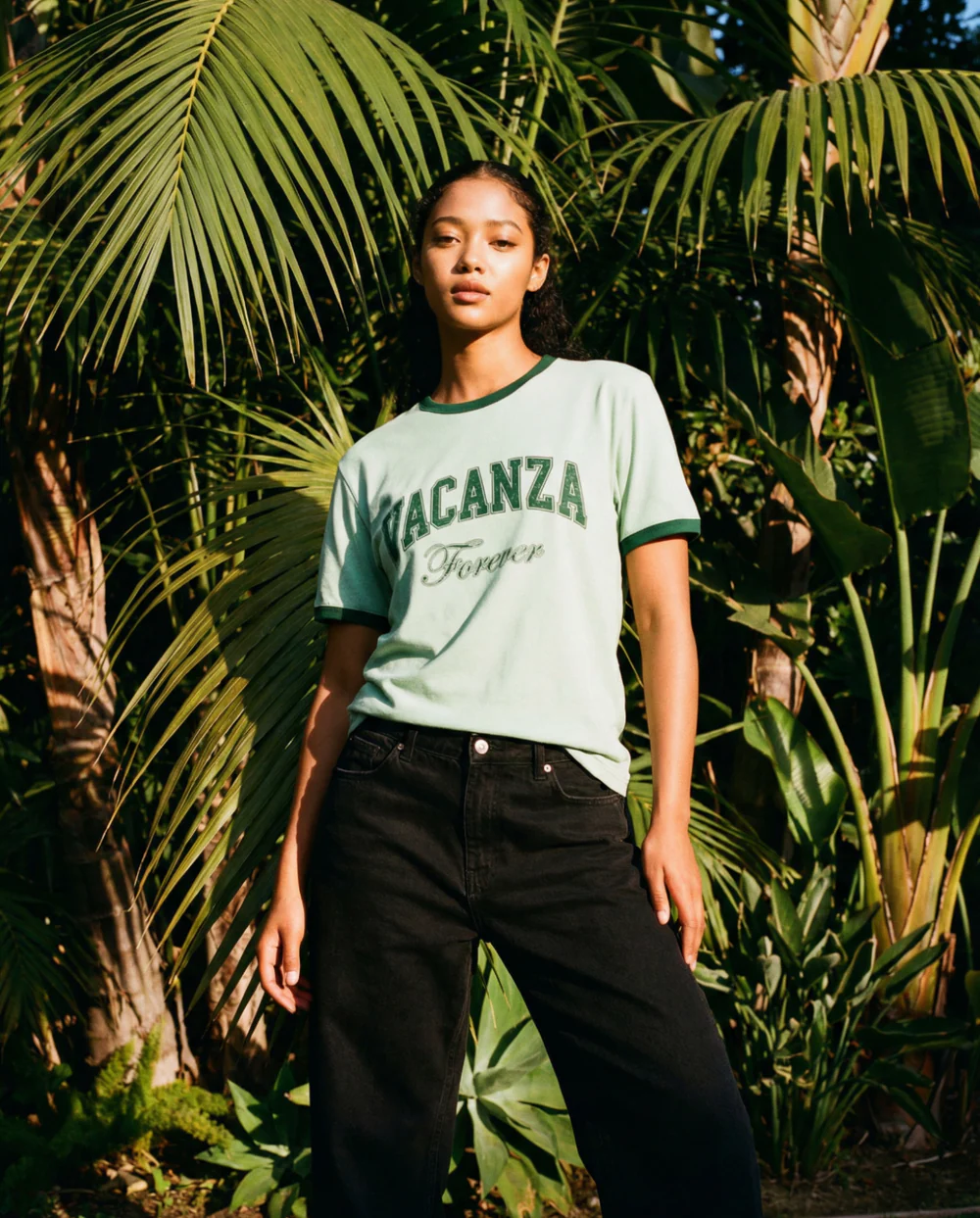 On Vacation On Vacation Vacanza College T-Shirt - Mint (Short Cut)