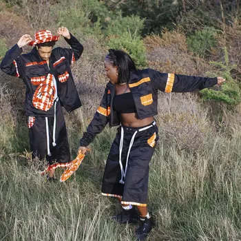 JEKKAH Cropped Cargo Jacket Orange