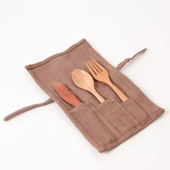MADE51 Carved Cutlery Set with Embroidered Wrap