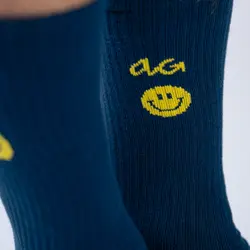Alfredo Gonzales Athletic Icon Smiley Navy Socks
