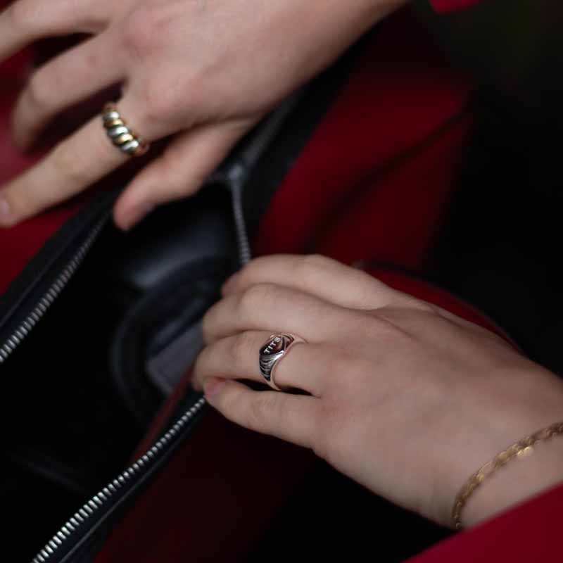T.I.T.S. TITS Gold & Silver Twist Ring