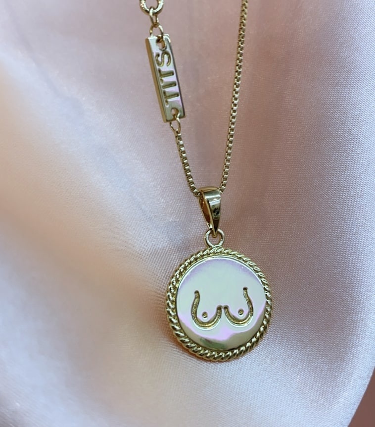 T.I.T.S. TITS Two Sides Pendant Gold