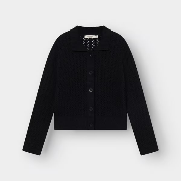 Dedicated Dedicated Knitted Cardigan Rosendal Crochet Black