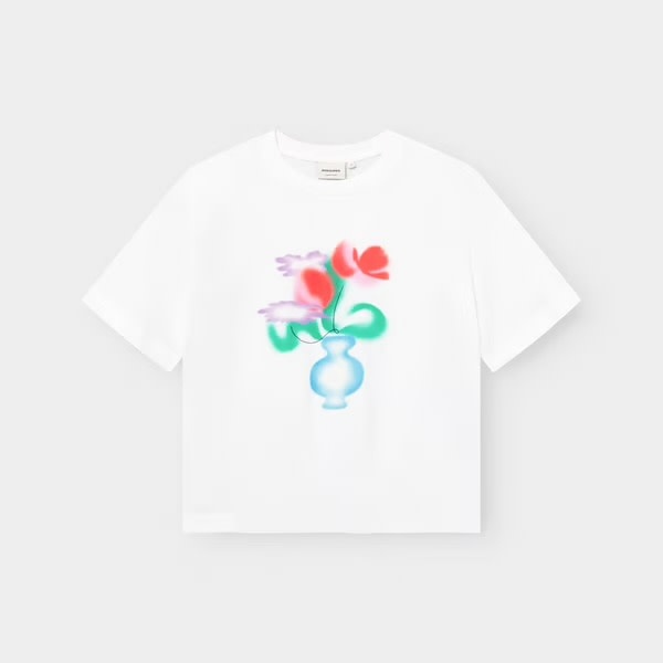 Dedicated Dedicated T-shirt Vadstena Spray Flowers White