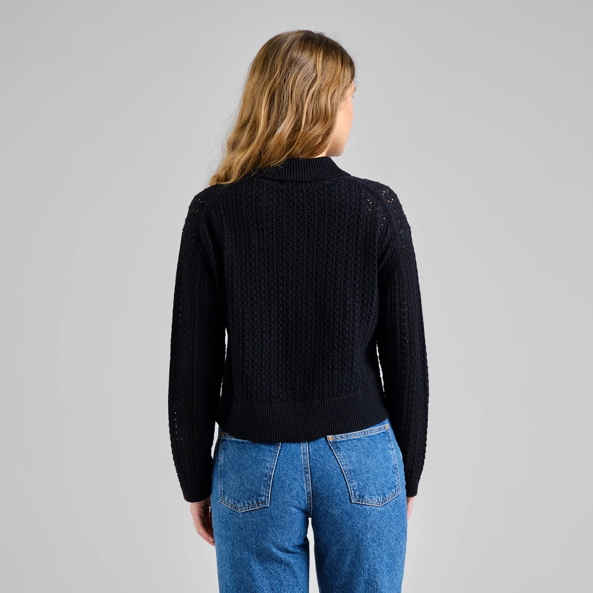 Dedicated Dedicated Knitted Cardigan Rosendal Crochet Black