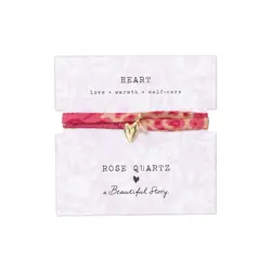 A Beautiful Story Sari Wrap Armband Rose Quartz Goud
