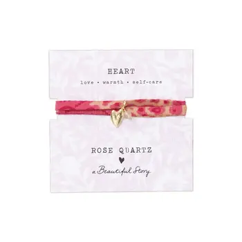 A Beautiful Story Sari Wrap Armband Rose Quartz Goud