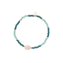A Beautiful Story Haze Rose Quartz Armband Goud