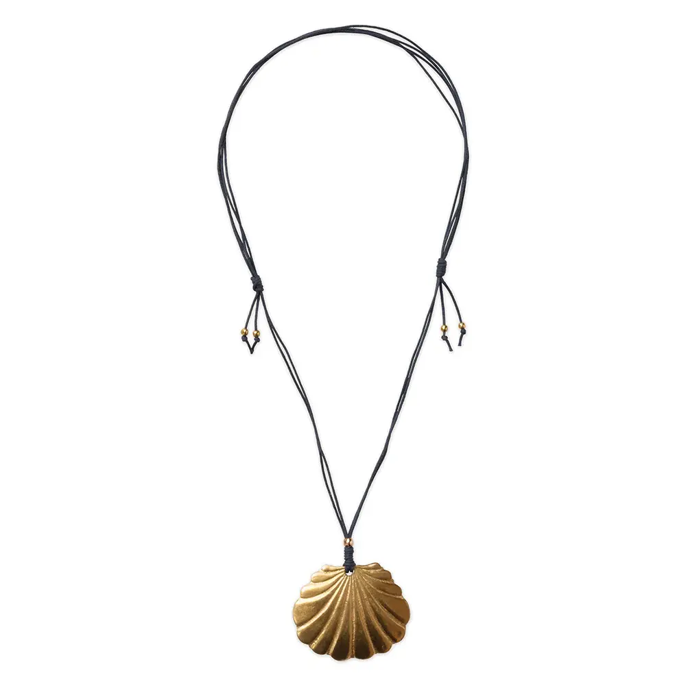 A Beautiful Story A Beautiful Story Statement Shell Cord Ketting Messing