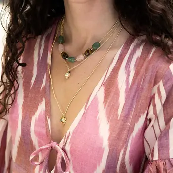 A Beautiful Story Noble Crab Aventurine Ketting Goud