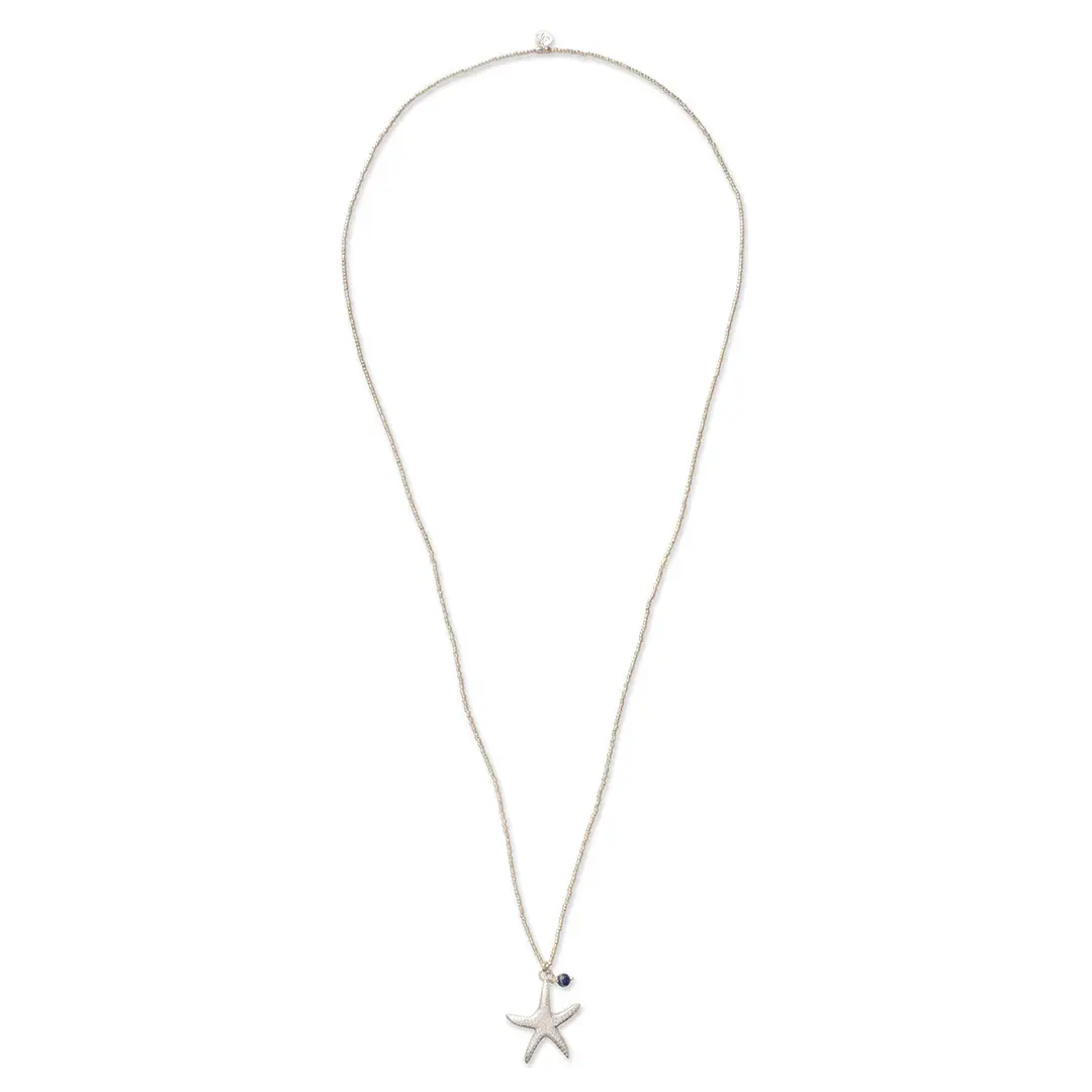 A Beautiful Story A Beautiful Story Paradise Lapis Lazuli Ketting Zilver
