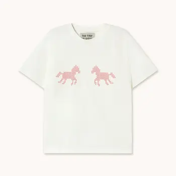 Tiny Big Sister Horses Tee Off-White