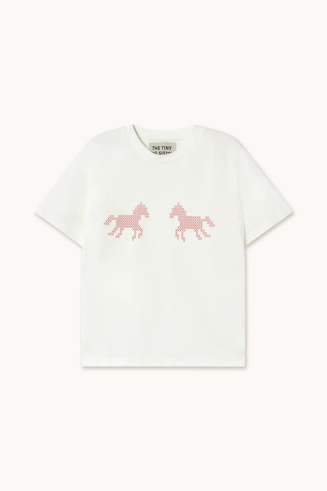 Tiny Big Sister Tiny Big Sister Horses Tee Off-White