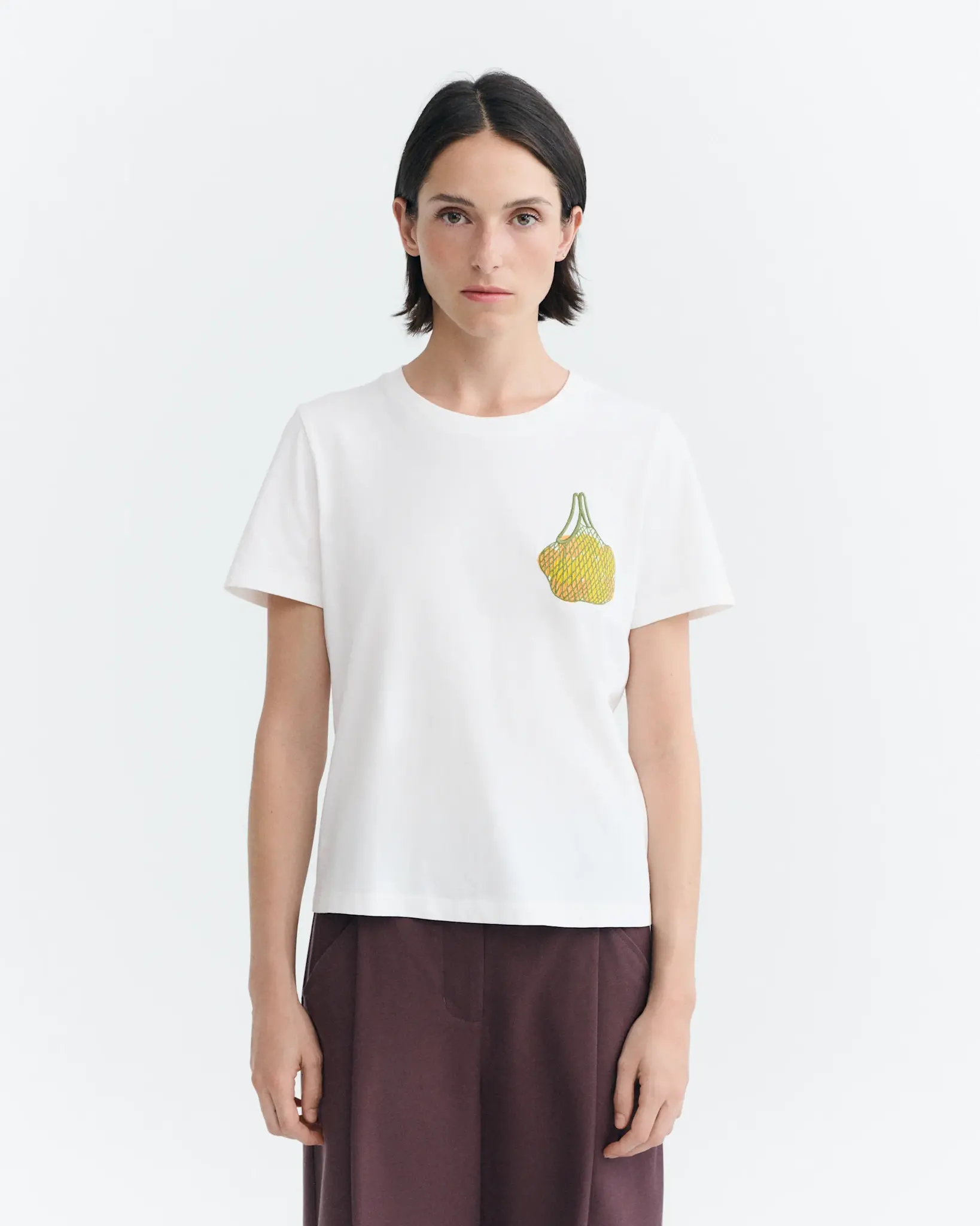Thinking Mu Thinking Mu Embroidered Limes Ida T-shirt White