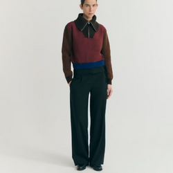 Thinking Mu Tanit Knitted Sweater Brown Block