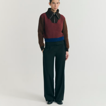 Thinking Mu Tanit Knitted Sweater Brown Block