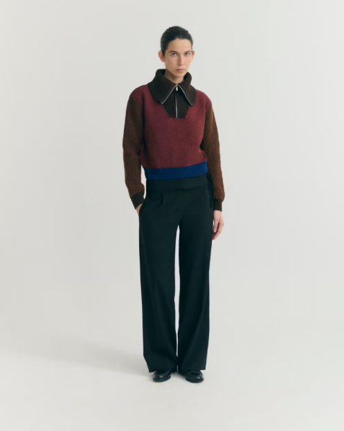 Thinking Mu Thinking Mu Tanit Knitted Sweater Brown Block