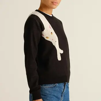 Dedicated Sweater Arendal Long Cat Black