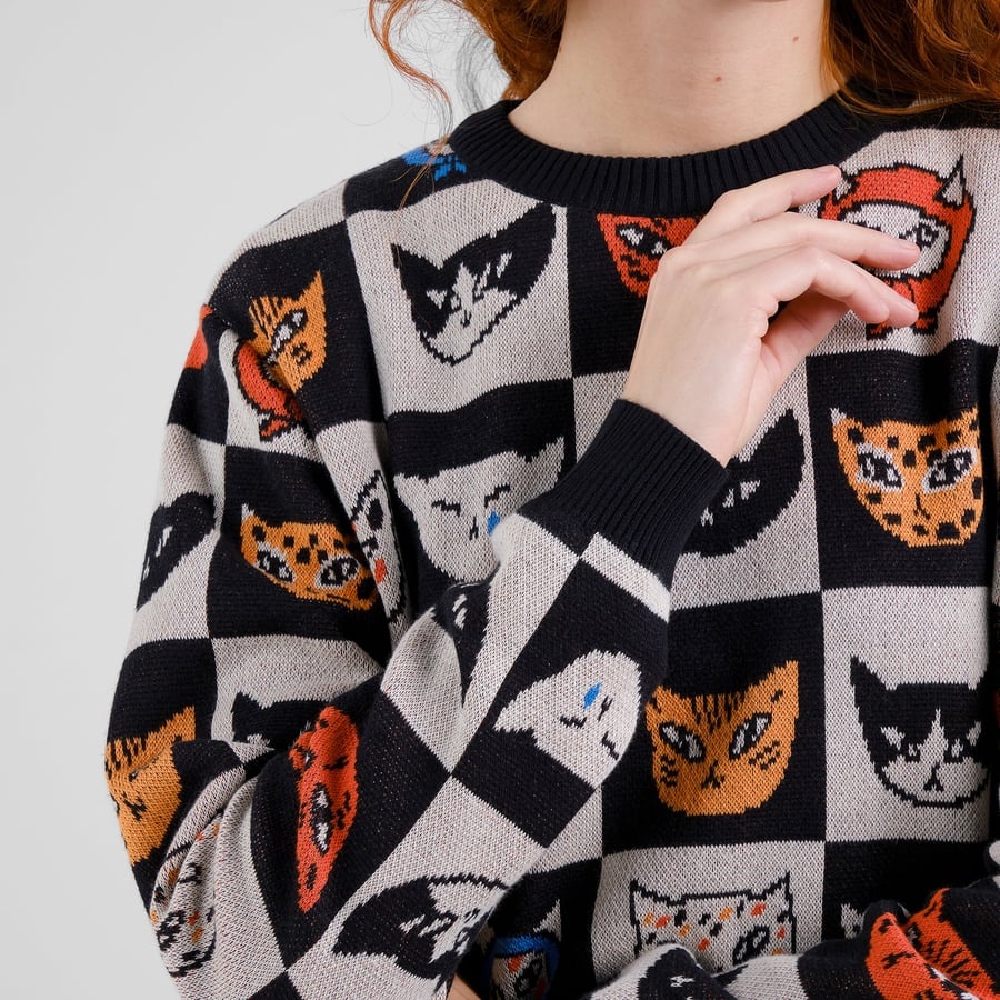 Dedicated Dedicated Sweater Arendal Cat Bingo Black