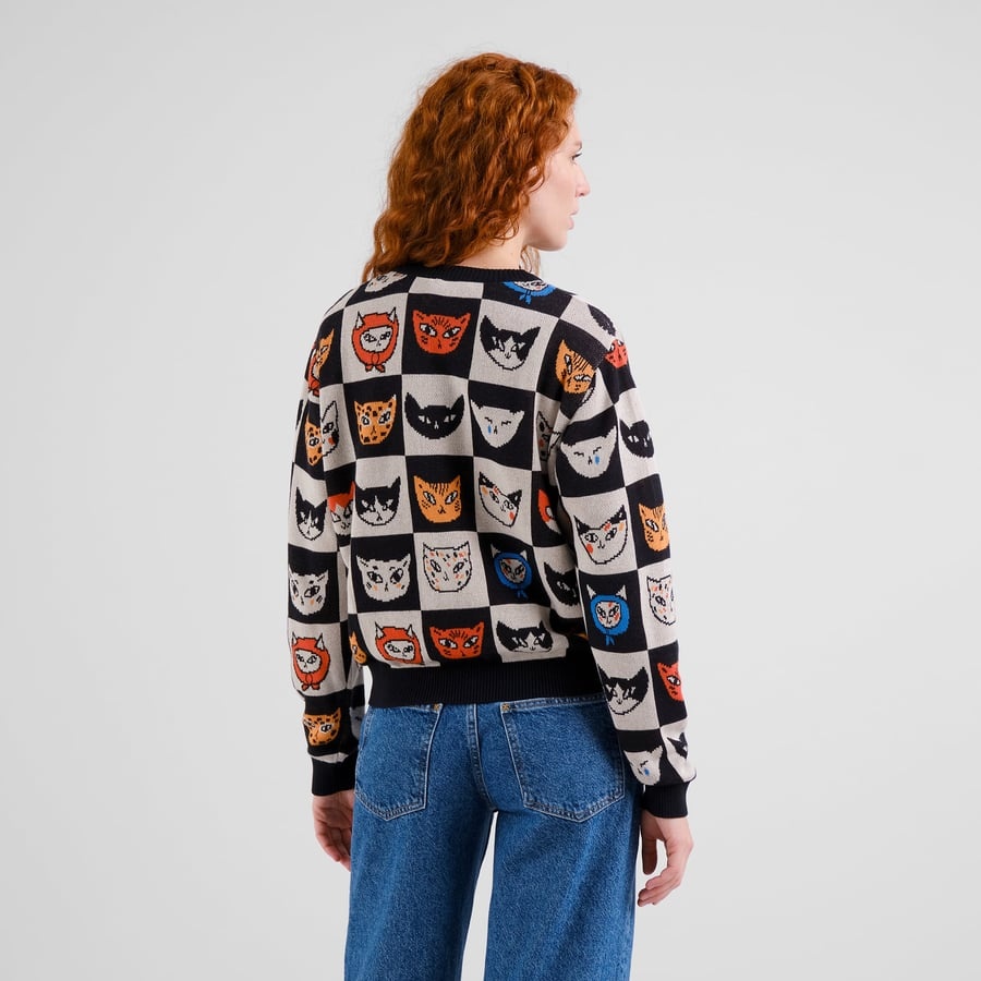 Dedicated Dedicated Sweater Arendal Cat Bingo Black