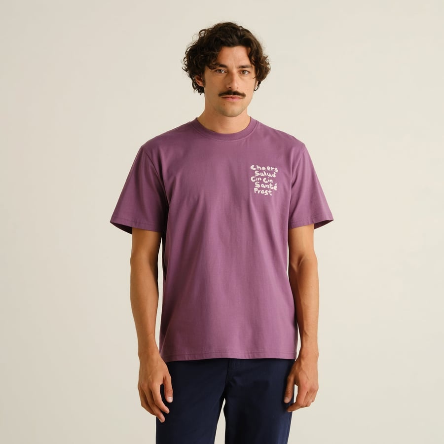 Dedicated Dedicated T-Shirt Stockholm Cheers Salud Berry Purple