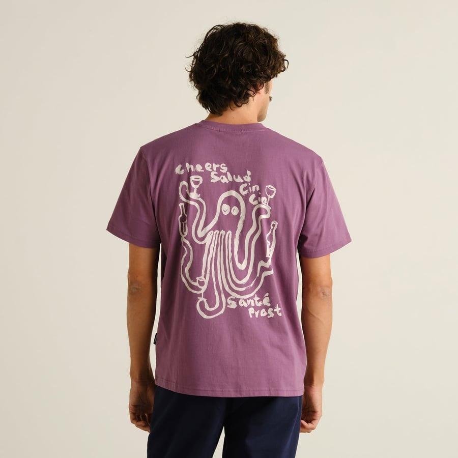 Dedicated Dedicated T-Shirt Stockholm Cheers Salud Berry Purple