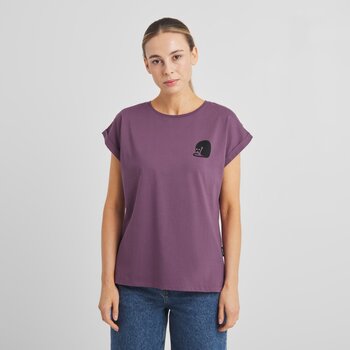 Dedicated T-Shirt Visby Curious Cat Berry Purple