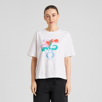 Dedicated T-shirt Vadstena Spray Flowers White