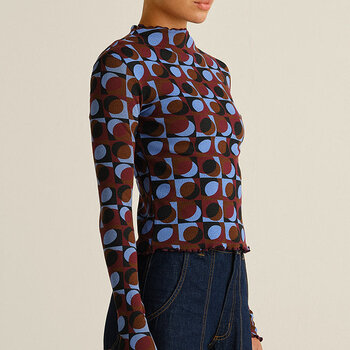 Dedicated Rib Top Malma Retro Geo Multi Color