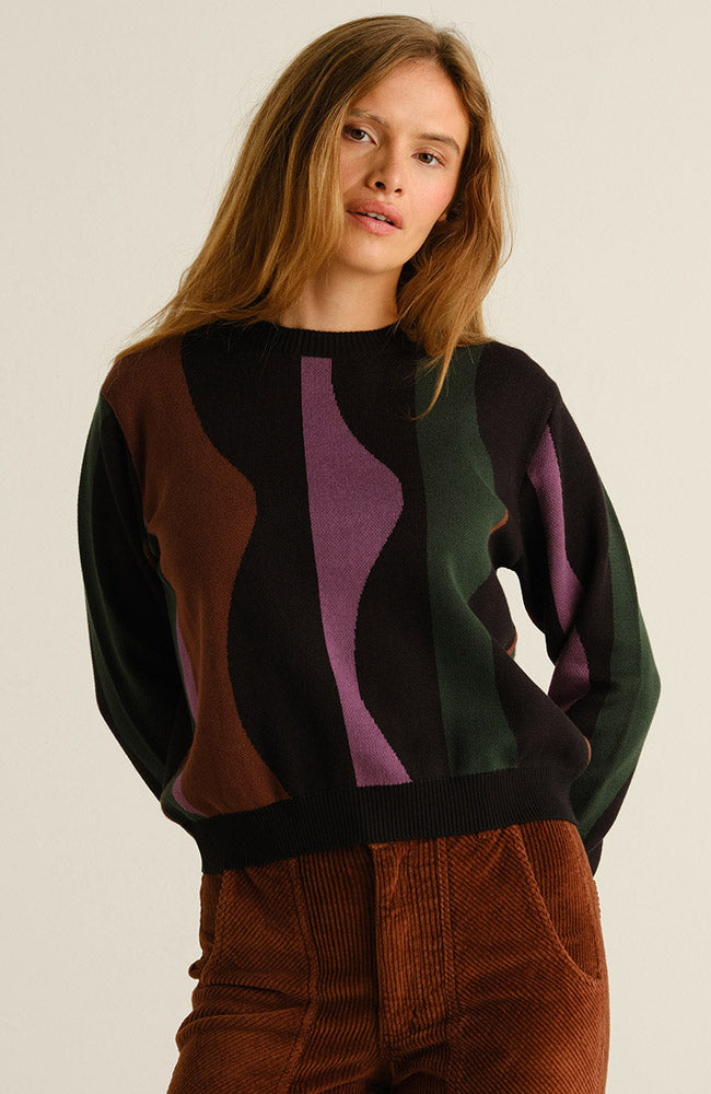 Dedicated Dedicated Sweater Arendal Wavy Stripe Multi  Color